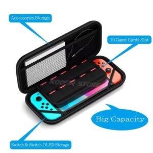 Pochette rigide Compatible pour Nintendo Switch V1, V2, Lite et Oled - pochete Bleu