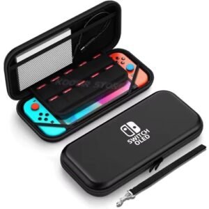 Pochette rigide Compatible pour Nintendo Switch V1, V2, Lite et Oled - pochete Noir